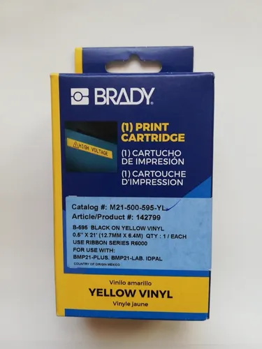[CI-BC500-595-YL] CINTA AMARI. BRADY VINIL 1/2"X 6.4MTS.P/ROTULADORA
