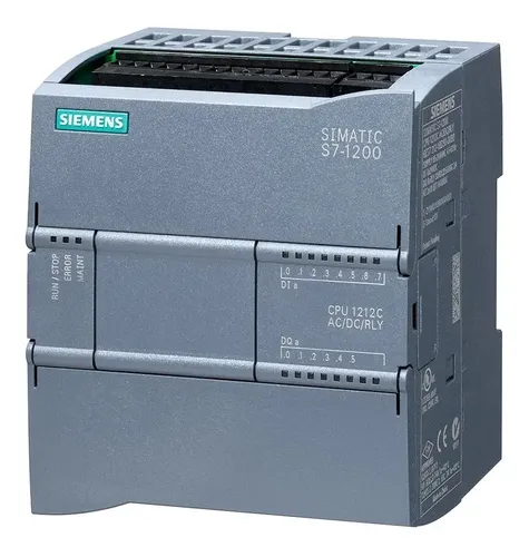 [6ES7212-1BE40-0XB0] CPU 1212C AC/DC/RLY, 8 DI/6 DO/2 AI, 0-10 VDC. Alimentación: AC 85-264 VAC BEI 47-63 HZ, conexión Ethernet Industrial RJ45. 6ES7212-1BE40-0XB0 SIEMENS