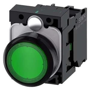 [3SU1102-0AB40-1BA0] Pulsador iluminado, verde , 1NA, con módulo LED integrado 24V AC/DC. 3SU1102-0AB40-1BA0 SIEMENS