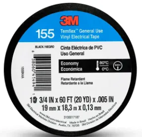 CINTA 3M AISLANTE 20Y X 19MM X 0.13MM NEGRA