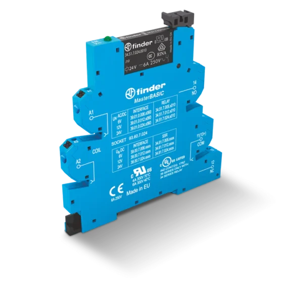 RELE INTERFACE ELECTROMECANICO 24VAC/DC 1CO PUSH-IN 390100240060 FINDER