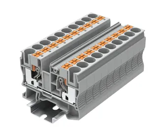 [TP10-2-GY] Bornera 2 puntos de conexión gris 20-6 AWG 60A con tecla de accionamiento SUPU