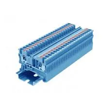 [TP2.5-2-BU] Bornera de paso 2 puntos de conexión azul 26-12AWG 24A con tecla de accionamiento SUPU