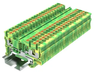 Bornera de tierra 3 puntos de conexión 26-12 AWG con tecla de accionamiento SUPU