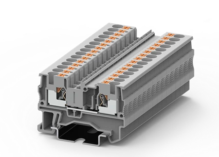 [TP4-2-GY] Bornera de paso 2 puntos de conexión gris 24-10AWG 30A con tecla de accionamiento SUPU