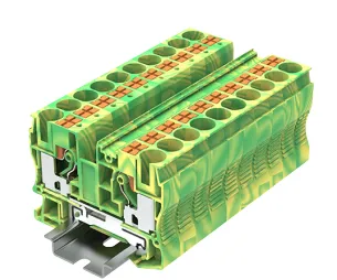[TP4-2-PE] Bornera de tierra 2 puntos de conexión 24-10 AWG con tecla de accionamiento SUPU