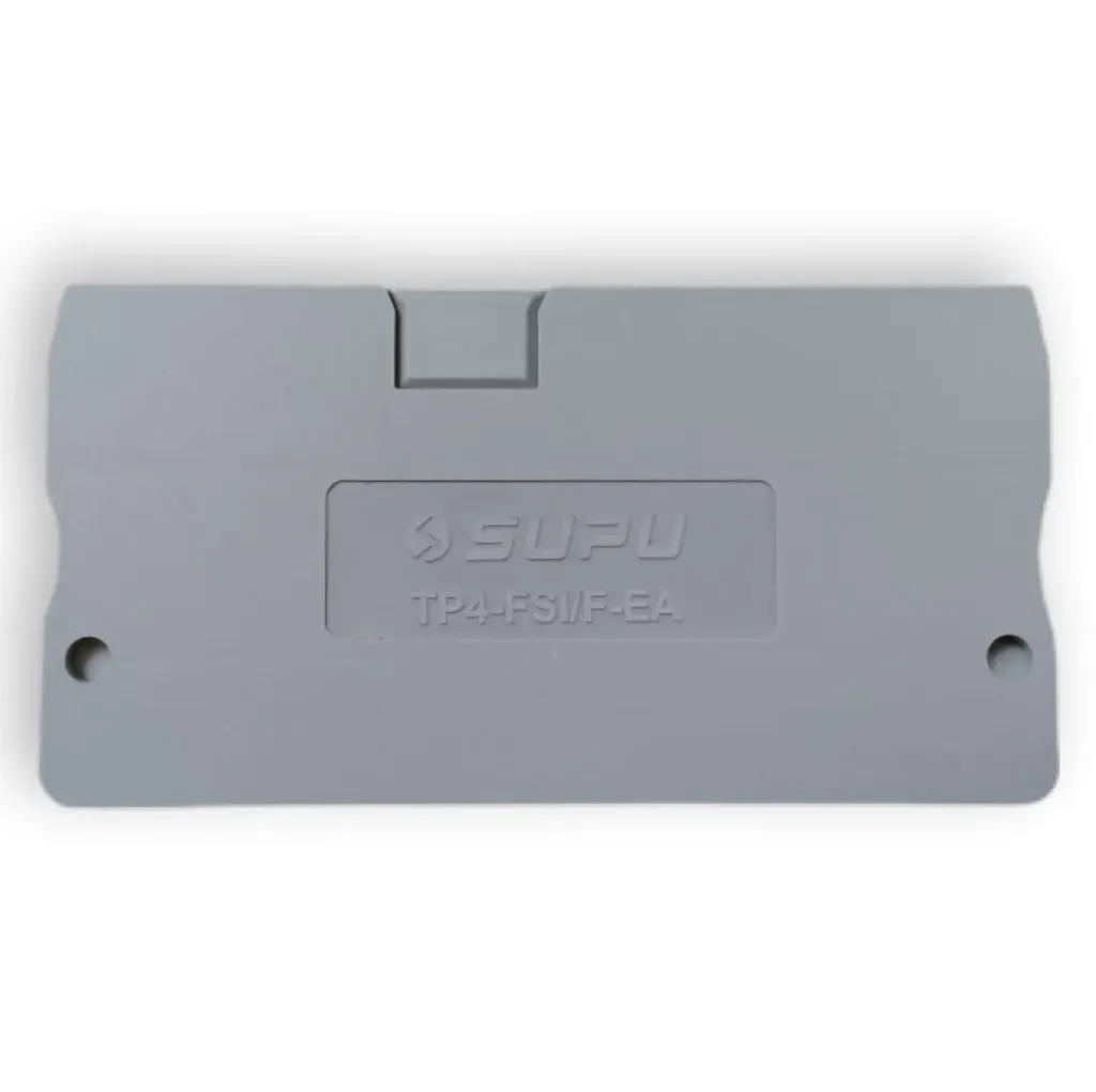 [TP4-FSI/F-GY-EA] Placa final o intermedia  para bornera porta fusible TP4-HESI (2 puntos de conexión) SUPU