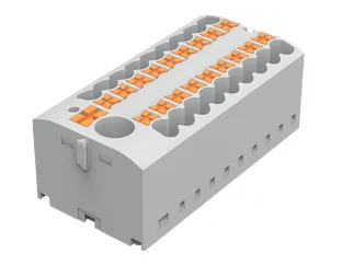 [TPA6/2.5-19-GY] Bornera de distribucion 19 puntos de conexion gris 24-14 AWG 24A con tecla de accionamiento SUPU