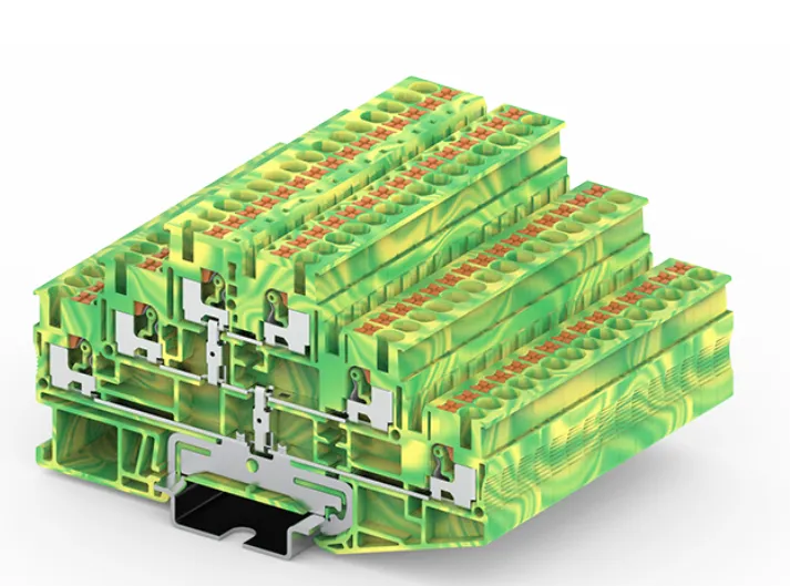 [TPT2.5-2-PE] Bornera de tierra 3 pisos 26-12 AWG con tecla de accionamiento SUPU